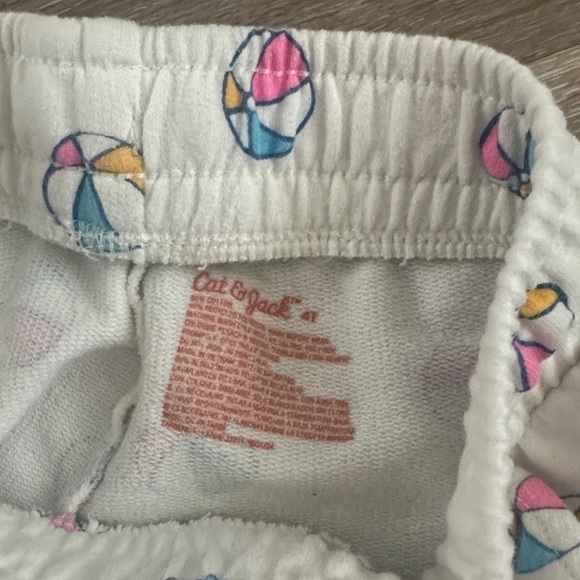 White Shorts Colorful Beach Ball Print - Picture 3 of 3